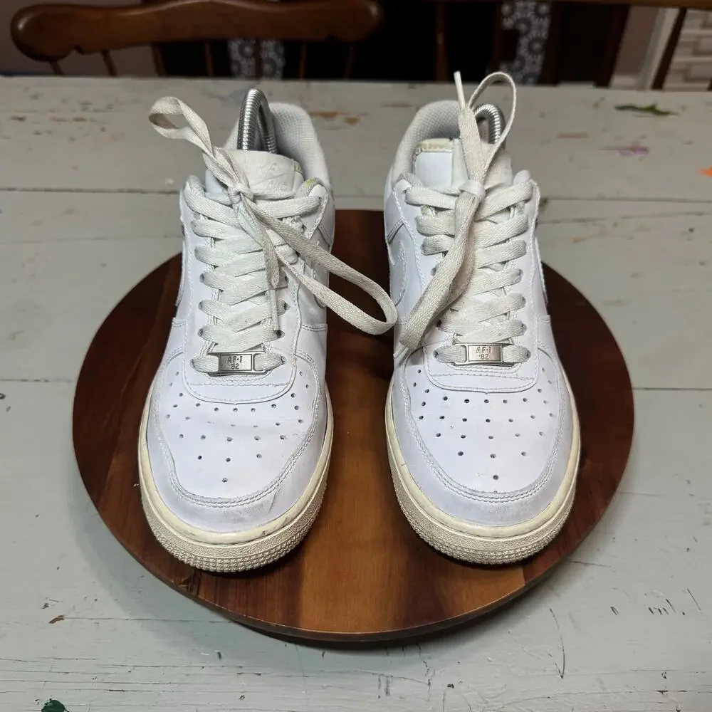 Nike Air Force 1 Low Kids Size 6Y White Sneaker Shoes 314192-117